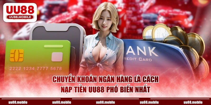 Chuyển khoản ngân hàng là cách nạp tiền UU88 phổ biến nhất